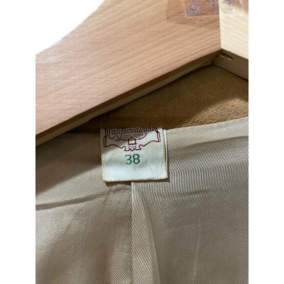 Vintage Scully Tan Leather Long Sleeves Button Front Blazer Coat Size 38 - Picture 2 of 5